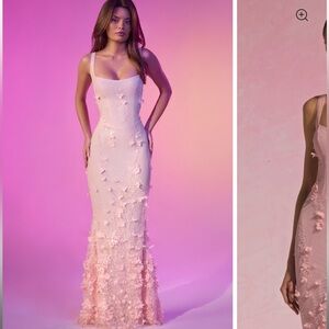 Elegant Pink Floral Women's Dress